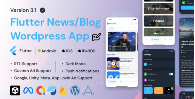 NewsPro v4.0.3 Flutter News App For Wordpress