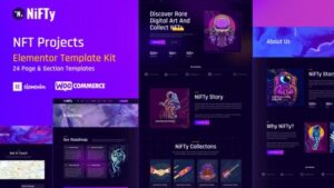 NiFTy - NFT Project & Portfolio WordPress Elementor Template Kit