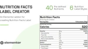 Nutrition Facts Label Creator v1.2.0 (Elementor addon)