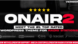 Onair2 v5.4.3 Radio Station WordPress Theme With Non-Stop Music Player