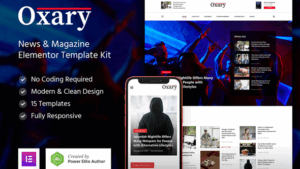 Oxary – News & Magazine Elementor Template Kit