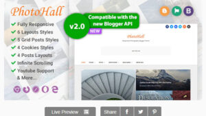 PhotoHall v2.5 Responsive Photography Blogger Theme