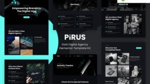 PIRUS – Dark Digital Agency Elementor Template Kit