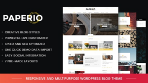 Paperio v2.8 Responsive And Multipurpose Wordpress Blog Theme