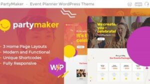 PartyMaker (v1.1.14) Event Planner & Wedding Agency WordPress Theme