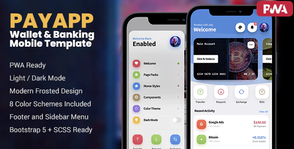 PayApp v1.5 Wallet & Banking PWA Mobile Template