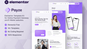 Payze – Online Payment Gateway & E-Wallet Elementor Template Kit