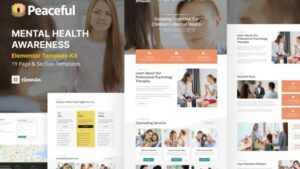 Peaceful - Mental Health Awareness WordPress Elementor Template Kit
