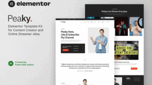 Peaky – Content Creator & Online Streamer Elementor Template Kit
