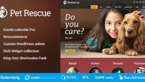 Pet Rescue (v2.2.3) Animals And Shelter Charity Wp Theme