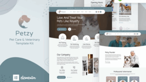 Petzy – Pet Care & Veterinary Elementor Template Kit