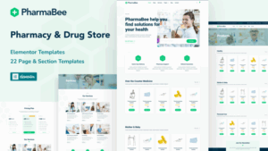 PharmaBee - Pharmacy & Drug Store Website Elementor Template Kit