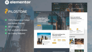 Pilostone - Construction & Building Service Elementor Template Kit