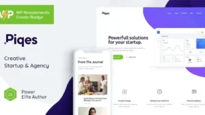 Piqes (v1.0.10) Creative Startup & Agency WordPress Theme