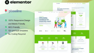 Pixeeline - Graphics Illustration Freelance & Creative Agency Elementor Template Kit