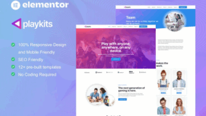 Playkits - Video Game Publisher & Shop Elementor Template Kit