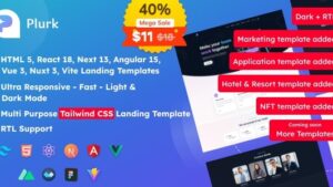 Plurk (12 August 2023) Tailwind CSS Multipurpose Landing Templates