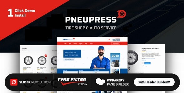 PneuPress (v2.7.0) Tire Shop and Car Repair WordPress Theme