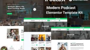 iPodcast - Modern Podcast Elementor Template Kit