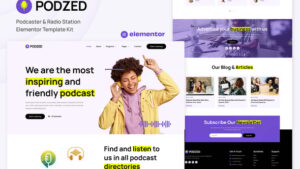 Podzed - Podcaster & Radio Station Elementor Template Kit