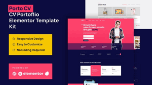 Porto CV - Portfolio Personal Elementor Pro Template Kit