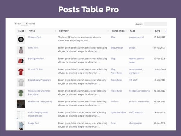 Posts Table Pro v3.3.5 by Barn2Media (Activated)