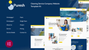 Puresh | Cleaning Services Company Elementor Template Kit