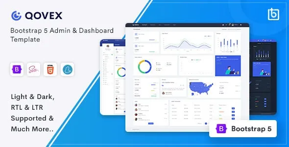 Qovex v2.0 Admin & Dashboard Template - 现代化后台管理仪表盘模板