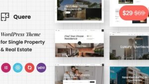 Quere (v1.0.18) Real Estate & Apartments WordPress Theme [Activated]