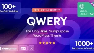 Qwery (v3.4.1) Multi-Purpose Business WordPress Theme + ChatGPT (Activated)