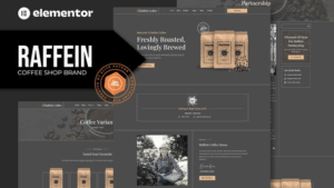 Raffein - Coffee Shop Brand Elementor Template Kit