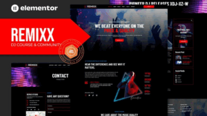 Remixx - Dj Course & Community Elementor Template Kit