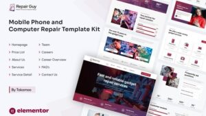 Repair Guy - Mobile Phone & Computer Repair Elementor Template Kit