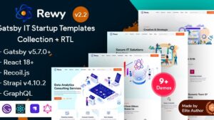 Rewy v2.2 Gatsby React IT Startup & Technology Template