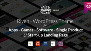 Riven v2.3.9 WordPress Theme for App, Game, Single Product Landing Page