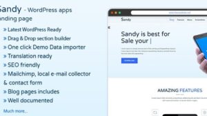 SANDYWP v1.6 Apps Landing Page WordPress Theme