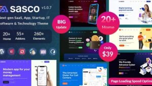 Sasco (v1.1.6) SaaS Startup Multipurpose WordPress Theme