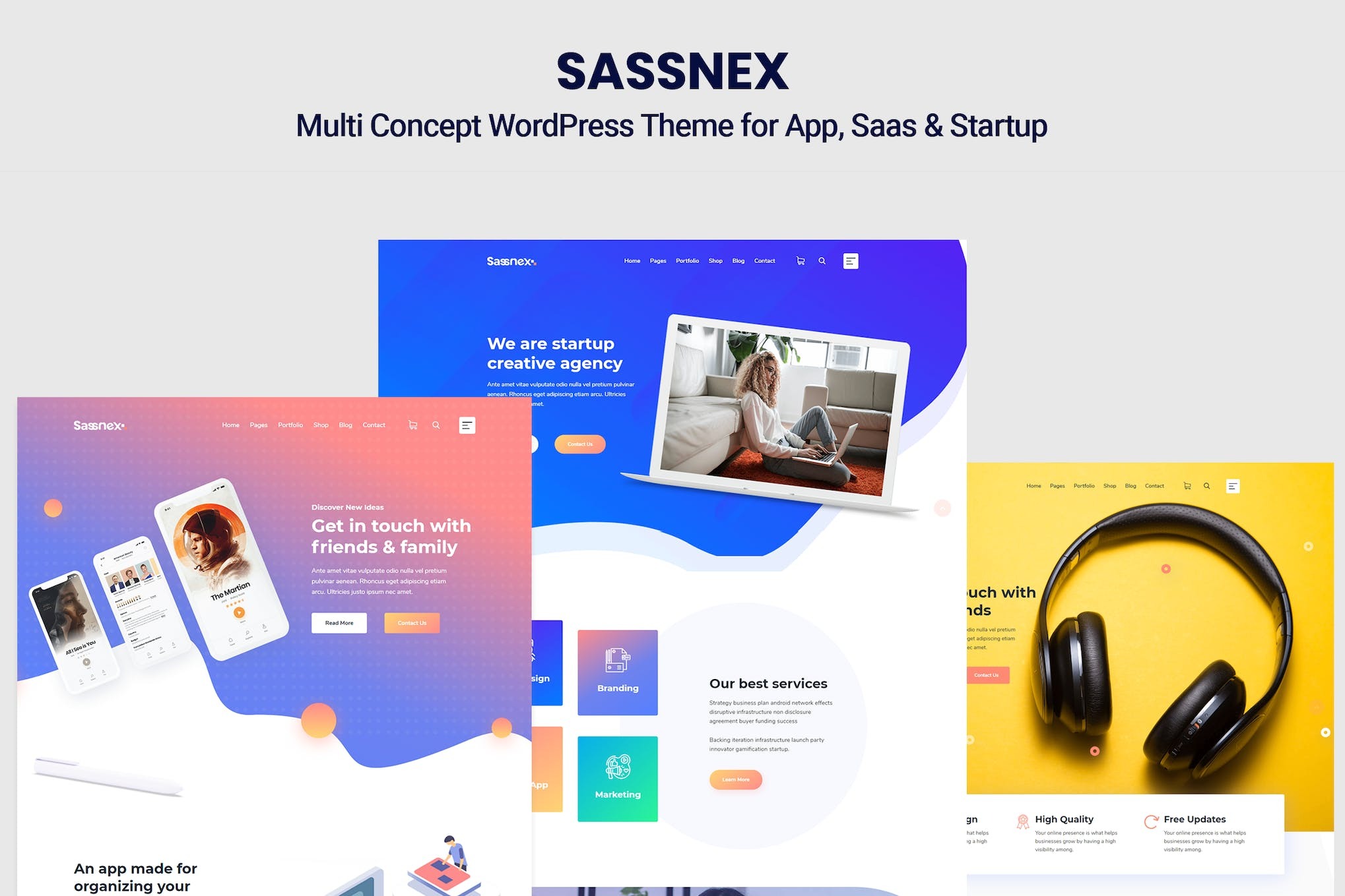 Sassnex v1.0 Multi-concept WordPress Theme for App, Saas & Startup