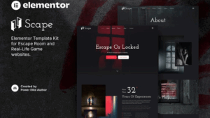 Scape – Real-Life Escape Room Game Elementor Template Kit