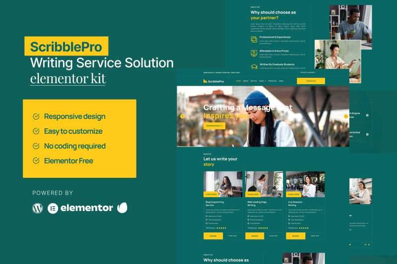 Scribble - Content Writing Service Elementor Template Kit