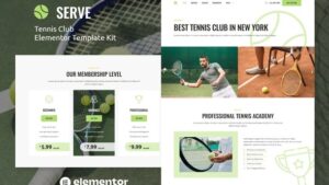 Serve - Tennis School & Sport Club Elementor Template Kit