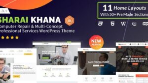 Sharai Khana (v1.3.5) Computer Repair & Multi-Concept Professional Services WordPress Theme