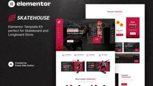 Skatehouse – Skateboard & Extreme Sport Shop Elementor Template Kit
