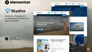 Skydiva – Skydiving & Extreme Air Sports Elementor Template Kit