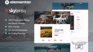 Skylensa - Aerial Photography & Videography Elementor Template Kit