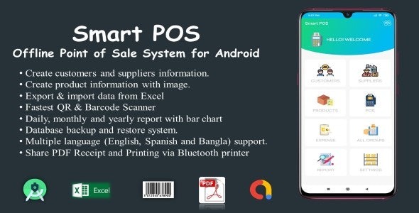 Smart POS v7.6 Offline Point of Sale System Android