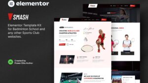 Smash – Badminton School & Sports Club Elementor Template Kit