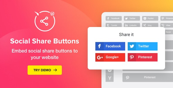 WordPress Share Buttons plugin v1.6.1 Social Media Buttons By Elfsight