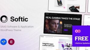 Activated* Softic (v1.7.0) SAAS Software & Application WordPress Theme