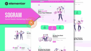 Sogram - Social Media Marketing Agency Elementor Template Kit